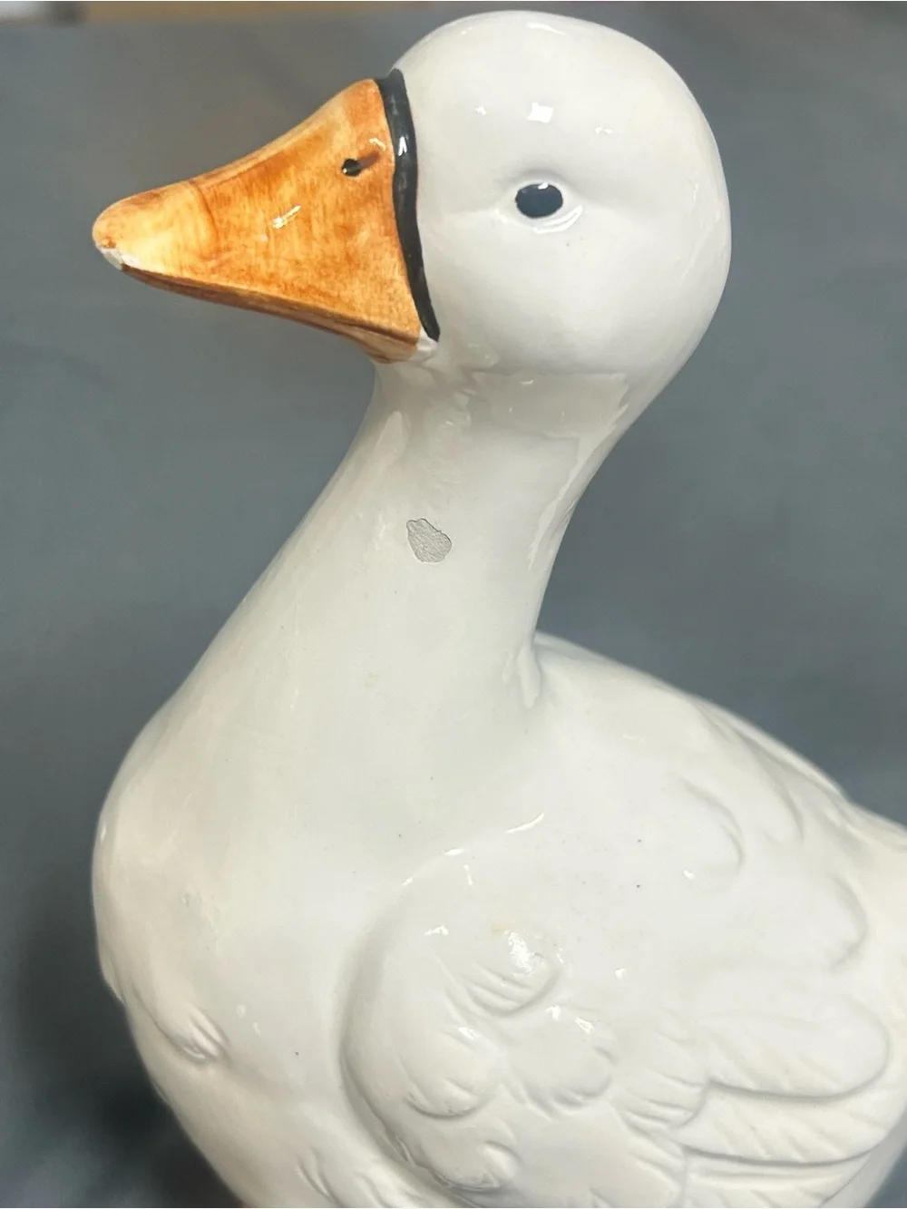Ceramic Duck Figurine Set 3 White Goose Farmhouse Cottagecore Kitchen Decor